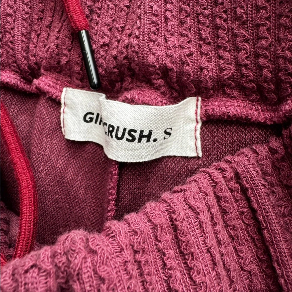 GIRL CRUSH GANG Wide Leg Waffle Pants - Dusty Rose/Muted Pink/Plum - Size S - Picture 3 of 9